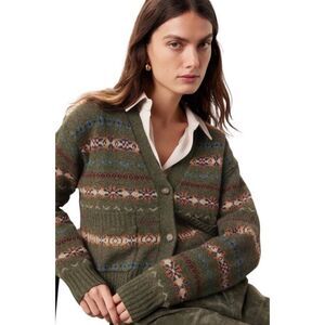 Polo Ralph Lauren Ladies Medium Frisle Button Front V Neck Cardigan Sweater